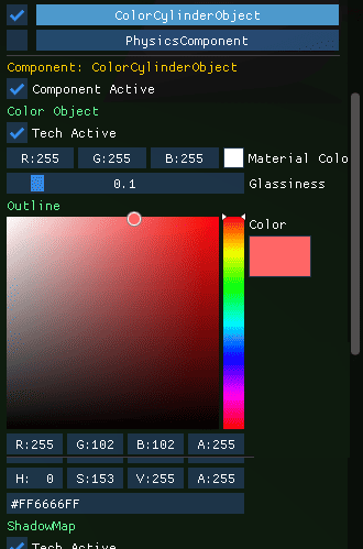 ColorXXObject Component Inspector